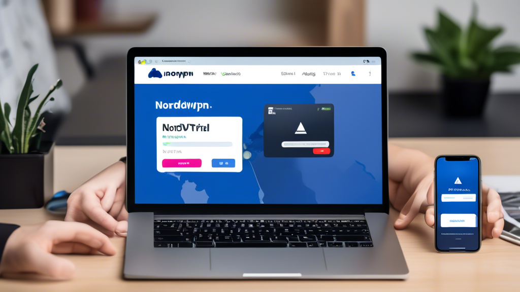 A computer screen displaying the official NordVPN website, highlighting the 