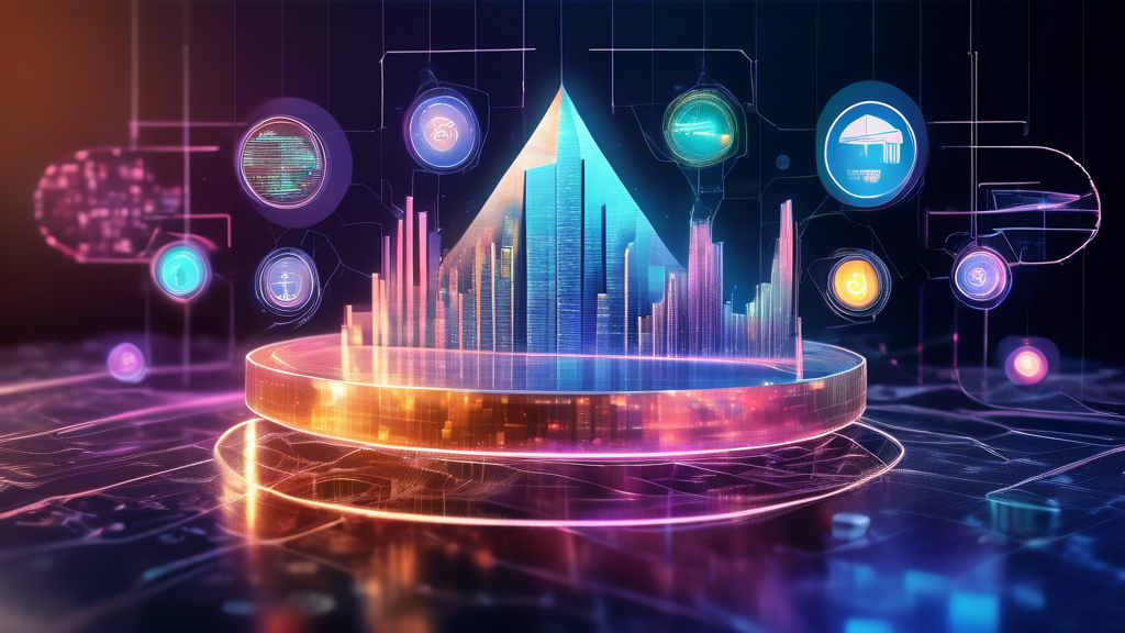 Create an image of a futuristic and dynamic financial landscape with holographic graphs and charts illustrating market trends. In the foreground, depict a glowing Babel Finance Coin symbol. Surround this central symbol with digital icons representing expert opinions, development roadmaps, and potential growth projections. The overall tone should convey innovation, optimism, and forward-thinking possibilities for Babel Finance Coin in the crypto economy.