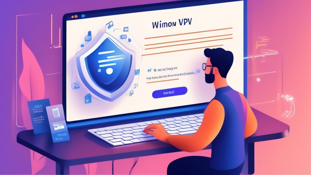 /imagine prompt: A detailed digital illustration of a user installing a free VPN on a Windows computer. The image shows a friendly tutorial pop-up guiding through the installation steps with clear, easy-to-follow instructions. In the background, the Windows logo is visible, along with security icons and speed optimization tips. The ambiance suggests a focus on tech-savviness and user-friendliness, with vibrant colors and a streamlined interface. Keywords like security, performance, and ease of use subtly integrated into the illustration.