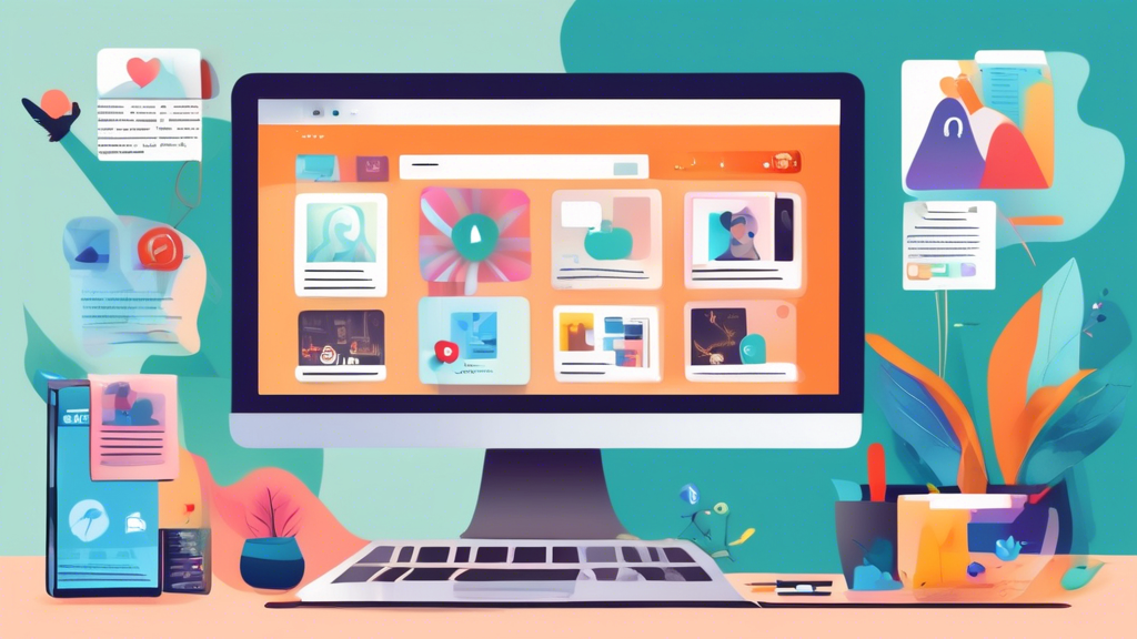 An image depicting various avenues where top-notch script writers can be found online: a laptop screen displaying a popular freelance platform, a web browser open to a specialized writing website, and icons of social media and professional networks in the background. The setting is a cozy, modern workspace with a hint of creative ambiance.