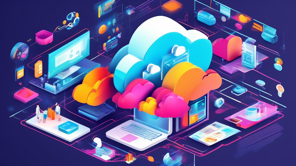 Prompt for DALL-E: 

Create an image depicting the versatile and innovative uses of cloud storage across different industries. Show diverse sectors such as healthcare, finance, education, and entertainment seamlessly integrating cloud storage solutions. Include futuristic elements to represent the anticipated advancements and the evolving landscape of cloud storage technology.