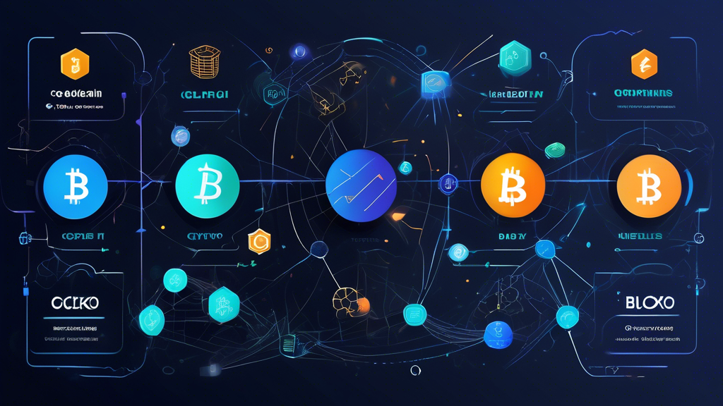 Illustration of various digital financial platforms side-by-side, each with logos of popular crypto finance providers (like BlockFi, Celsius, and Nexo). The background includes graphs showing interest rates and fees. Visual elements highlight the concept of diversification with arrows connecting different options to a portfolio. The overall feel should be tech-savvy and modern, emphasizing the potential for maximizing returns in crypto finance.