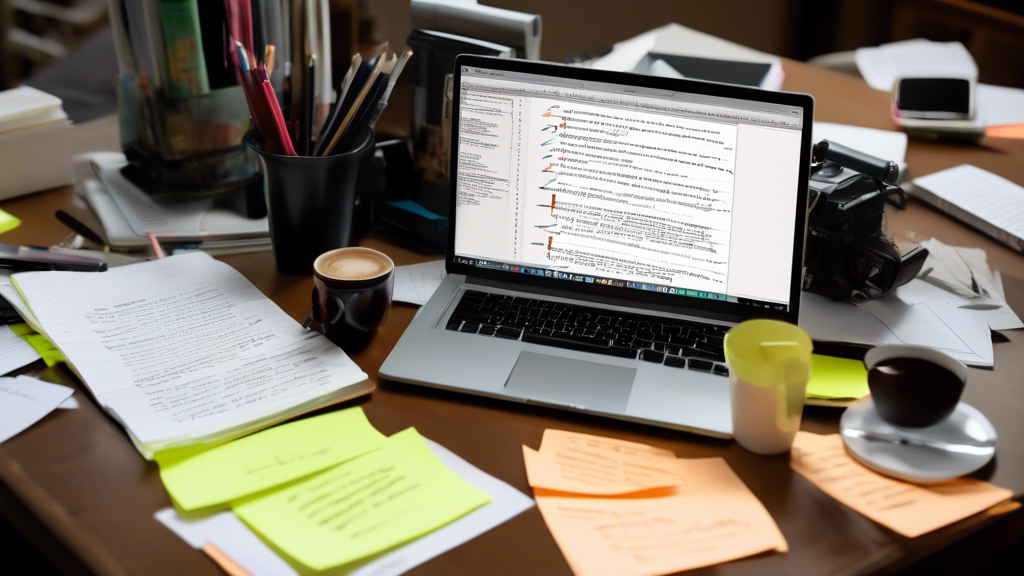 DALL-E prompt for an image that relates to outline point #3:

A split-screen image of a writer at a desk: on one side, they
