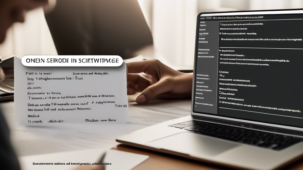 DALL-E prompt for an image that relates to outline point #2:

A split-screen image showing a writer typing on a laptop with screenwriting software open on one side, and on the other side, a close-up of a movie script page with proper formatting, dialogue, and action descriptions visible. The image should convey the process of crafting a screenplay using modern tools while adhering to industry standards.