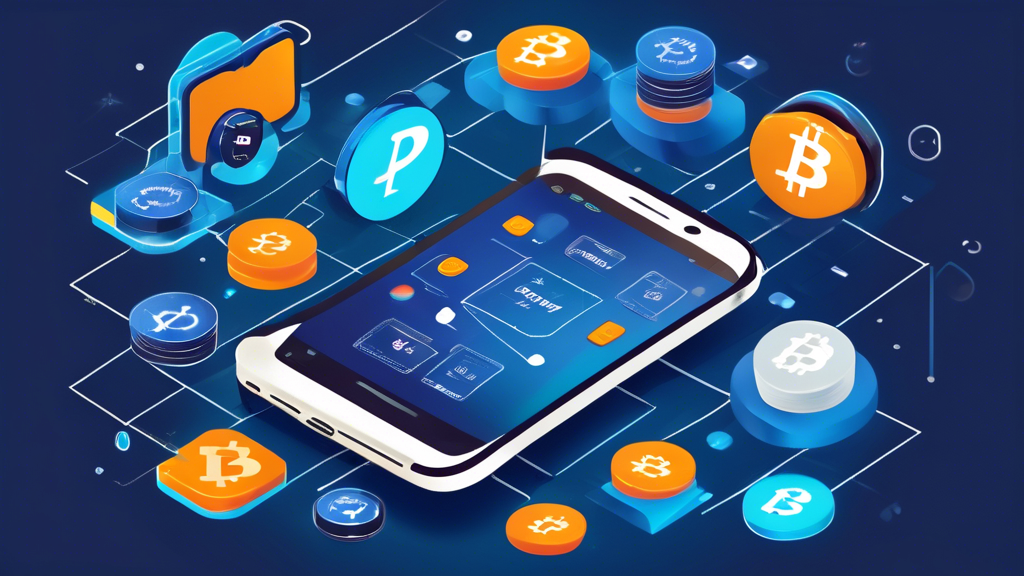 Create an image showing a step-by-step guide on a digital device like a smartphone or tablet. The screen should display the process of setting up a PayPal account, selecting a cryptocurrency platform, and making a first purchase. Icons representing popular cryptocurrencies (such as Bitcoin and Ethereum) and the PayPal logo should be clearly visible. Include arrows and numbered steps to illustrate the flow of actions.