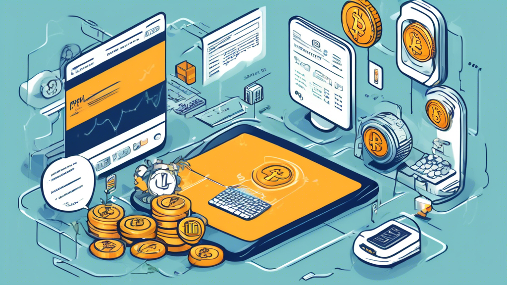 A detailed illustration showing key tips for buying cryptocurrency with PayPal. The image features three main elements: a breakdown of transaction fees represented with icons and brief notes, tips for securing investments like strong passwords and two-factor authentication, and a graph illustrating market volatility with advice on timing purchases. The background incorporates PayPal and Bitcoin logos seamlessly.
