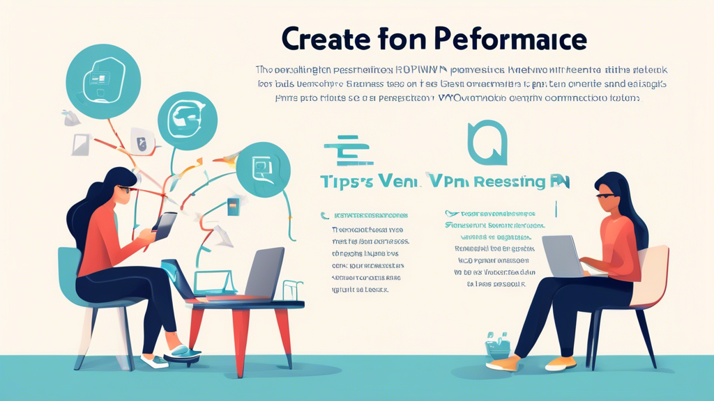 Prompt: Create an infographic that showcases tips and tricks for optimizing performance during the Express VPN trial. Include images of devices such as smartphones, laptops, and tablets with the VPN interface on screen. Illustrate common troubleshooting steps like checking internet connection, restarting the VPN app, and changing server locations. Highlight the steps to evaluate whether Express VPN is the right choice, such as testing speed, security features, and device compatibility. Include icons for performance, troubleshooting, and evaluation. Use a clean, modern design with a focus on usability and clear instructions.