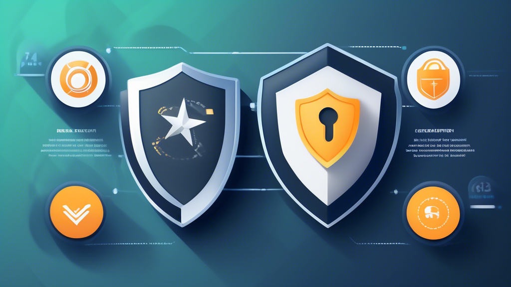 Create an image that visually represents the key criteria for selecting the best Free VPN. The image should show three main elements: a digital shield symbolizing Security and Data Protection, a speedometer indicating Speed and Performance, and a star rating or user testimonials for Reliability and User Reviews. Incorporate subtle text labels for each element to clarify their significance. Use a modern tech-themed design with a clean and professional look.