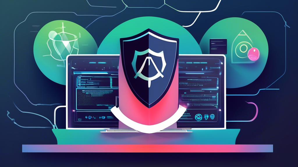 Create a detailed illustration depicting Proton VPN as a robust shield against online threats. The image should showcase how Proton VPN protects the privacy of its users with visual elements such as secure servers, encrypted data transmissions, and non-logging policies. Include concrete examples like shielding personal information from hackers and preventing data tracking. Emphasize the strategic location of servers globally, ensuring user anonymity and data security.
