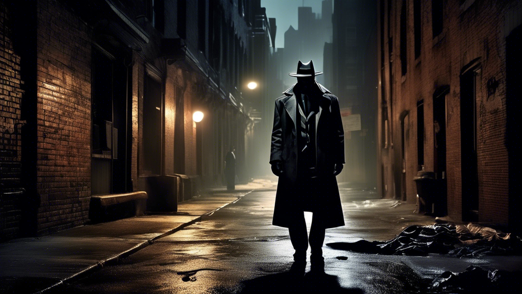 Create an image of a dimly lit, gritty urban street in Gotham City at night. Focus on a shadowy figure leaning against a brick wall, exuding an air of mystery and complexity. Ensure the figure is dressed in dark, tattered clothing to emphasize their morally ambiguous nature. Surround them with subtle hints of their backstory, like a faded newspaper headline on the ground or a small, personal item in their hand. The backdrop should include shimmering reflections from neon signs and damp, rain-soaked pavement to evoke a dark and atmospheric environment.