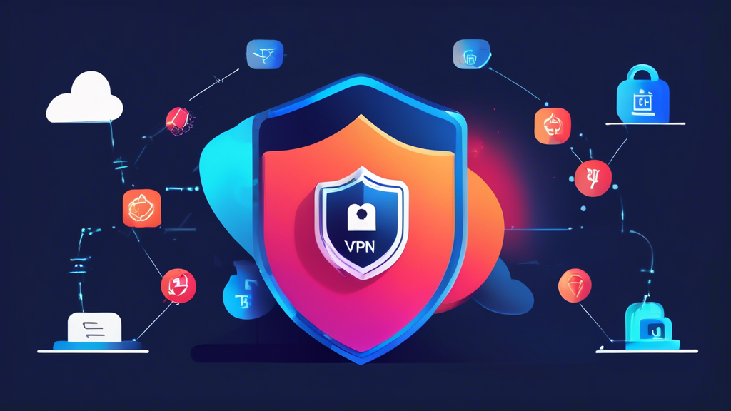 Create an image that showcases a smartphone screen displaying a list of top mobile VPN providers offering free trials. Each VPN provider should have distinct branding and logos, with icons indicating trial features like speed, security, and user ratings. In the background, include subtle graphics of a shield and padlock to symbolize security.