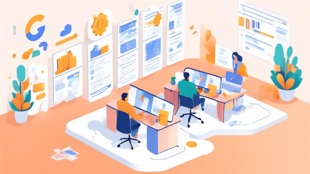 Create an image illustrating the cost and time savings afforded by Google Cloud Hosting for businesses. The scene should depict a comparison between traditional hosting and Google Cloud Hosting through a split-screen design. On one side, show a cluttered office with piles of papers, slow computers, and frustrated employees symbolizing high costs and inefficiency. On the other side, display a modern, sleek office with streamlined computers, relaxed employees, and a visible dashboard showing optimized cost structures and efficient workflows, symbolizing cost-effectiveness and time savings. Include elements like cloud icons and currency symbols to emphasize financial benefits.
