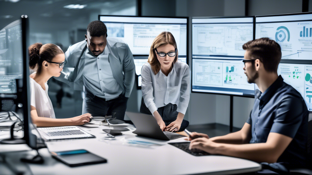 A high-tech office environment showcasing a team of IT professionals collaboratively working on seamless cloud-server integration. One person is analyzing cloud service providers on a computer screen, another is illustrating a detailed migration plan on a whiteboard, and a third is monitoring cloud performance metrics and optimization strategies on a tablet. In the background, a server rack symbolizes the move away from traditional servers to advanced cloud solutions. The setting is bright and modern, emphasizing innovation and efficiency, demonstrating Best Practices for the successful implementation of cloud servers.

Keyword: cloud server