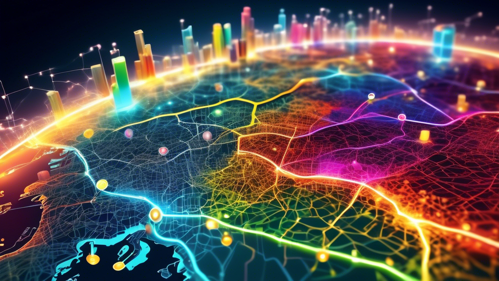 Create an image of a vibrant, high-tech map of Germany with highlighted regions to represent different levels of internet coverage and speed. Include graphical bars or pie charts showing internet speeds and user satisfaction ratings for various Glasfaserkabel Internet Anbieter (fiber optic internet providers). The design should be clean and modern, with icons representing fast internet, signal strength, and happy customers. The overall aesthetic should convey a sense of technological advancement and connectivity in Germany.