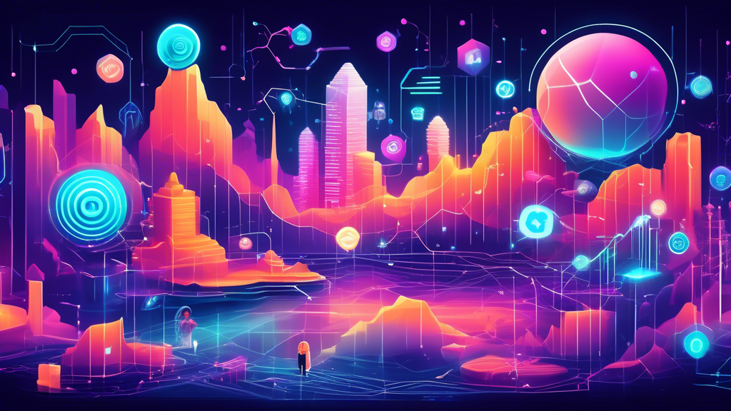 Create an image that depicts a futuristic digital landscape showcasing the seamless integration of various financial activities—trading, lending, and paying—within a single, unified crypto ecosystem. Highlight colorful, interconnected blockchain networks and user-friendly interfaces. Include elements that represent heightened security and trust, such as digital shields and encrypted locks, to emphasize decentralization. The overall tone should be innovative and forward-thinking. 

Keyword: one ecosystem crypto