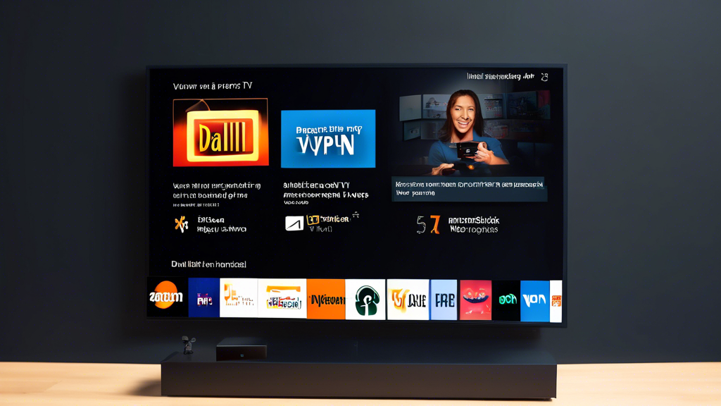 **DALL-E Prompt:**

Create an image showing a person installing a VPN app on an Amazon Firestick. The image should depict a step-by-step process on a smart TV screen, illustrating key steps such as navigating to the Firestick