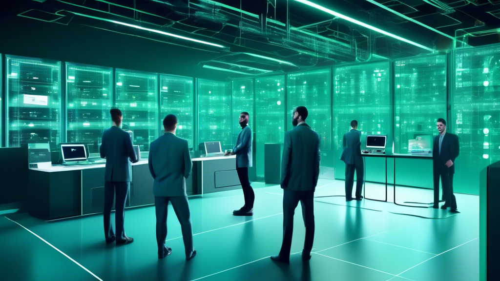 A detailed and futuristic image illustrating the security and compliance benefits of HPE GreenLake for modern enterprises. The scene showcases a high-tech data center with secure servers surrounded by digital lock icons, padlocks, and shields to represent the heightened security measures. Compliance certificates and documents hover around, symbolizing regulatory adherence. In the background, employees are shown monitoring the system through advanced dashboards, ensuring data protection and seamless compliance management. Keywords: HPE GreenLake, security, compliance, modern enterprise, data protection, IT infrastructure.