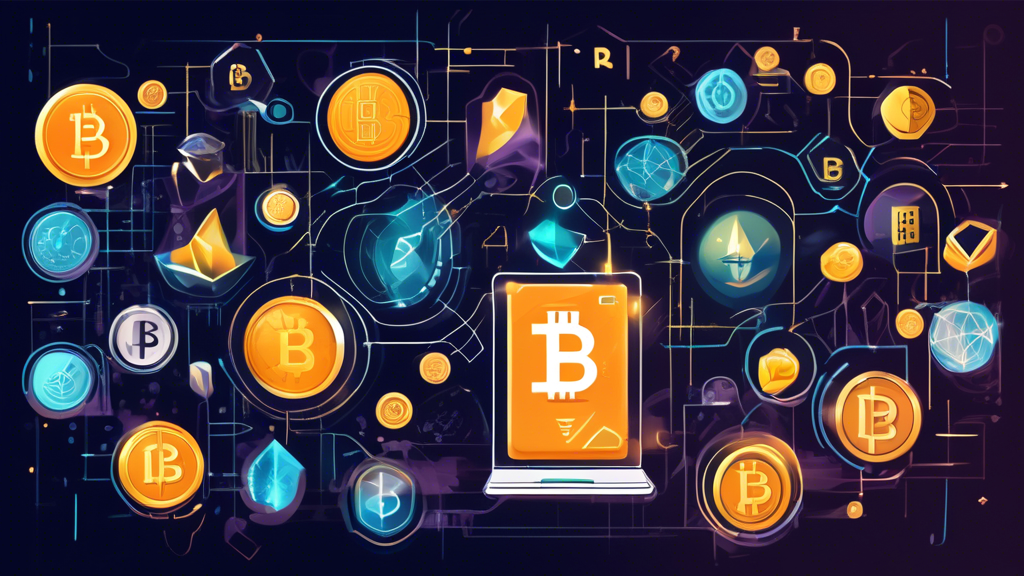 Prompt for DALL-E: A modern, digital art illustration depicting a balanced and diversified cryptocurrency portfolio. The image should show various popular crypto coins like Bitcoin, Ethereum, and others surrounded by protective elements such as shields, locks, and security symbols. In the background, display subtle hints of charts and graphs to signify ongoing monitoring and management. The overall theme should convey the concept of long-term strategy, risk management, and continuous security, with a sleek and professional design.