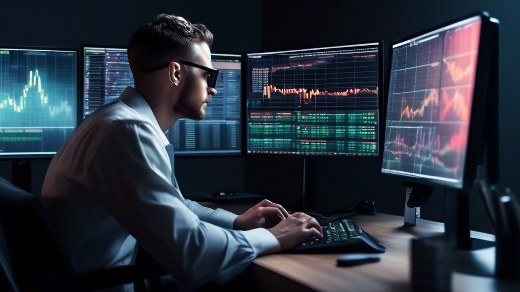 **DALL-E Prompt:**

Create an image of a person engaging in day trading crypto, showcasing the psychological aspects. The scene should include the person at a desk with multiple computer screens displaying charts, market data, and news feeds. The trader should look focused and composed, with a background suggesting a blend of calm and structured home office environment. Include visual cues like sticky notes with motivational quotes about discipline, a few books on trading, and a cup of coffee. The mood should emphasize the balance of discipline, emotional control, and the importance of continuous learning and adaptation in the volatile world of cryptocurrency trading.