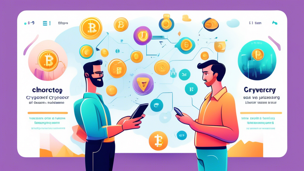 Create an illustration with user-friendly cartoon-style graphics depicting the decision-making process of choosing the best cryptocurrency app. Show a diverse group of users (a beginner trader, a seasoned investor, and an inquisitive middle-aged adult) each considering different aspects to assess their needs. Include elements representing fee comparisons, short-term vs. long-term strategies, user reviews, and customer support options. Emphasize a user-friendly interface with icons of charts, data analytics, and security features to highlight elements relevant to both beginners and experts in the cryptocurrency space.