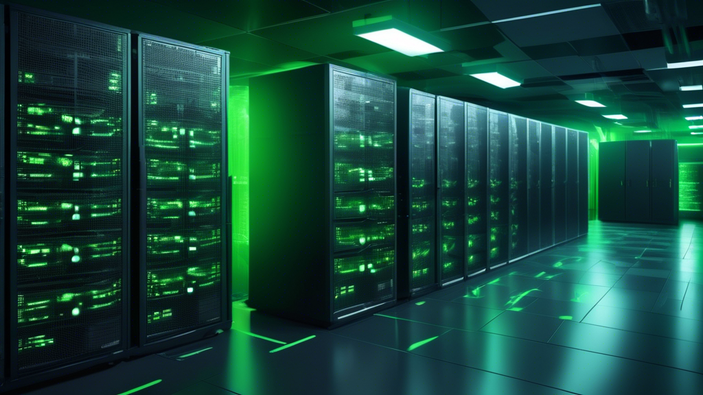 Create an image of a highly secure and reliable server room, with the Google logo prominently displayed on the servers. The room should have advanced security measures in place, such as biometric access and surveillance cameras. Include visual elements that suggest high availability and minimal downtime, such as redundant power supplies and multiple servers glowing with green indicators. In the background, show a team of technical support staff monitoring the systems on various screens to emphasize the comprehensive support from Google.