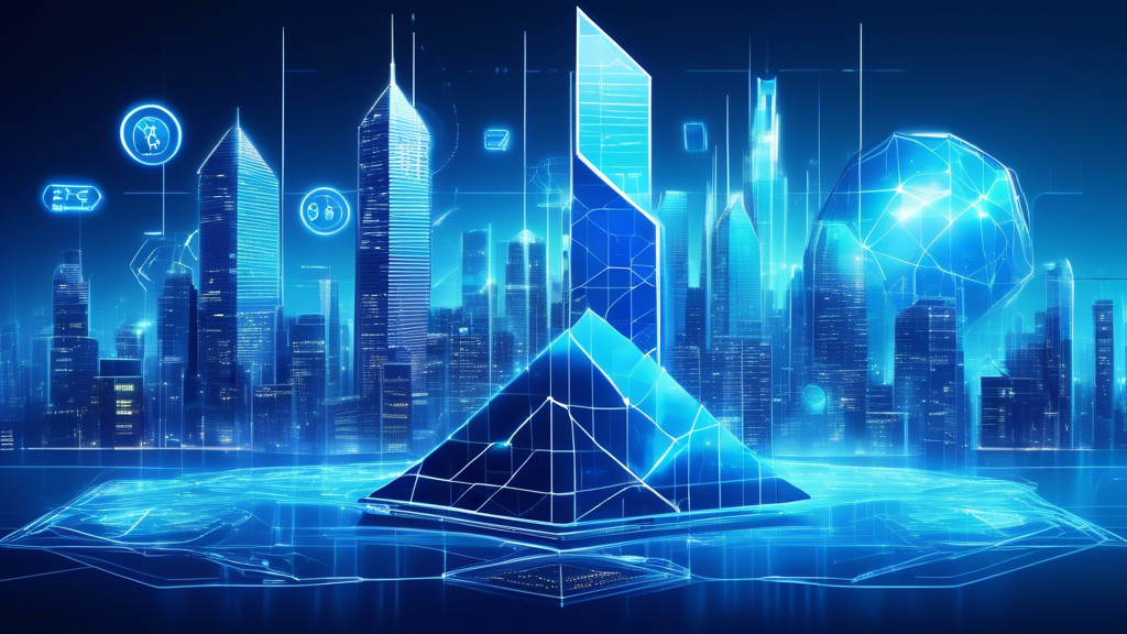 Create an image illustrating the future of finance, featuring futuristic cityscapes with blockchain and DeFi technology visuals. Highlight elements like holographic financial charts, digital wallets, cryptocurrency icons, and regulatory symbols to represent an evolving regulatory landscape. Make sure the scene is optimistic and forward-looking to depict how cryptocurrency will shape financial markets in the future.
