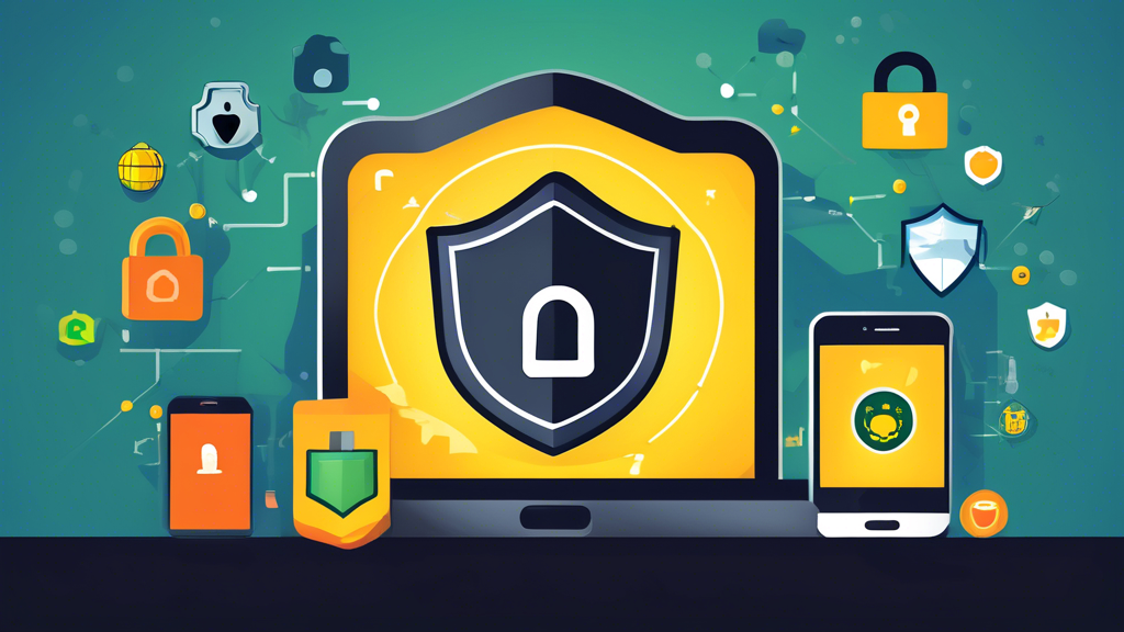 Create an image that visually represents the key benefits of using CyberGhost VPN