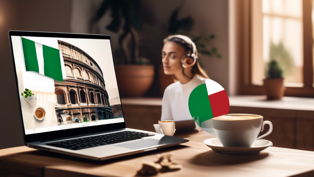 Create an image depicting an Italian user benefiting from Proton VPN