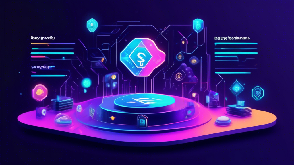 Create an image of a futuristic digital interface showcasing multiple crypto platform features. Highlight elements like robust security protocols, encryption, two-factor authentication, cold storage, user-friendly design, and fee structures. The background should symbolize a secure and advanced technological environment with subtle representations of cryptocurrency symbols.