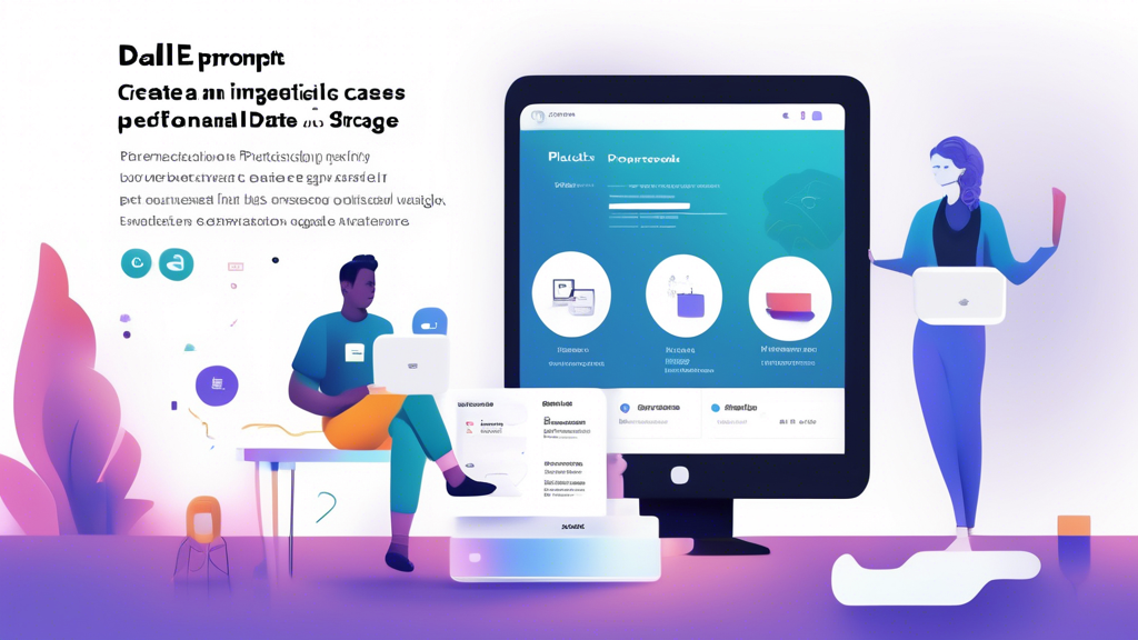 DALL-E prompt: Create an image that showcases practical use cases for pCloud, highlighting its application for both personal and professional data storage. Show the integration with other apps and services to boost productivity. Include visual elements such as a person organizing files on a desktop screen, pCloud