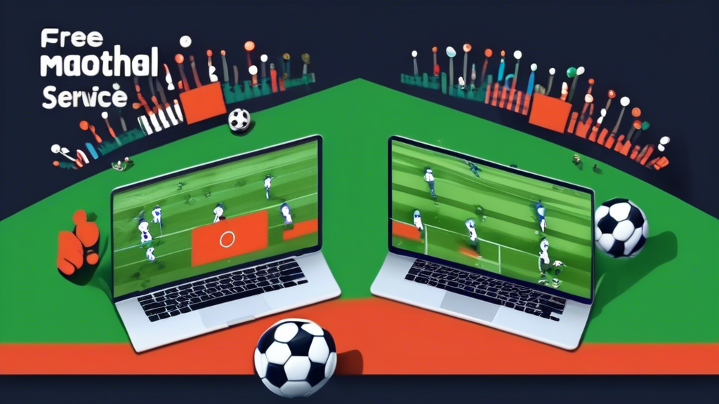 Create an image showing a comparison between free and paid options for watching live football online. The left side of the image should depict a person watching a football match on a laptop using a free service with limitations, such as ads and lower quality. The right side should show another person watching the same match using a paid service, enjoying additional benefits like HD quality and no ads. Use bright and contrasting colors to highlight the differences. Keywords: watch live football online, free vs paid, streaming quality.