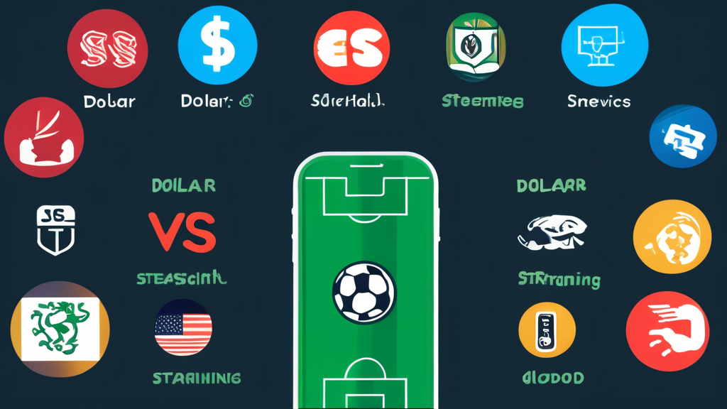 Prompt: An image showing a smartphone with a live football match streaming on the screen. Surrounding the phone are icons representing key factors for choosing the best streaming site: a dollar sign for subscription costs, football league logos for availability, and compatibility symbols (like iOS, Android). There should be a balanced mix of visual elements that highlight the pros and cons of free vs. paid services, and indicators of a strong, stable internet connection. The background is a football stadium with a cheering crowd to enhance the lively atmosphere.