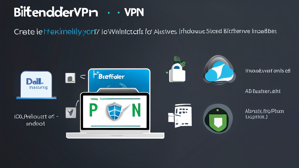 Prompt for DALL-E:

Create an image showing a user-friendly interface for installing and configuring Bitdefender VPN on various devices like a Windows PC, MacBook, iPhone, and Android tablet. The image should depict a step-by-step guide visual with clear icons and labels, highlighting the ease of use across different platforms. Include elements such as a secured connection symbol (e.g., a lock), and a global network design to emphasize comprehensive protection and privacy.