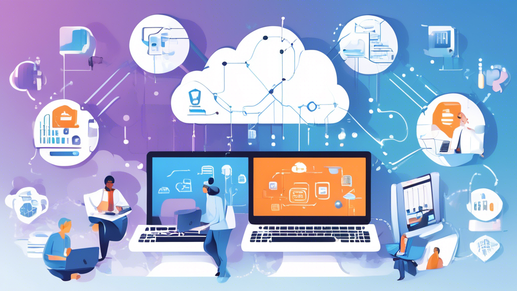 Prompt for DALL-E:

An image showcasing the versatile benefits of Cloud VPS for businesses. The scene is a modern office setting, with several employees working on laptops and desktops. Central to the image is a cloud symbol connected to various icons representing the benefits: scalability and flexibility (symbolized by expanding arrows and adaptable components), cost savings (represented by a piggy bank or dollar sign), and data security (depicted with a lock and shield). The image should convey an atmosphere of productivity, efficiency, and security, highlighting how Cloud VPS enhances business operations.