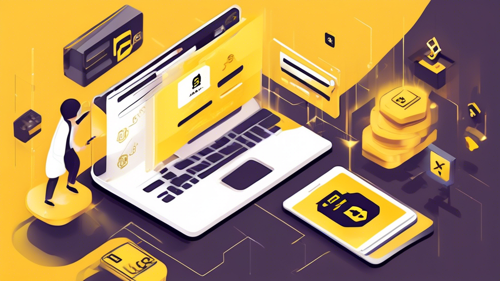 Create an image that visually represents the step-by-step process of getting started with Binance Crypto. The illustration should include a person using a computer or smartphone to register for a Binance account, enabling essential security features like Two-Factor Authentication (2FA), and making deposits and withdrawals. The interface of Binance should be visible, showing elements like the registration form, security settings, and different deposit options (fiat and cryptocurrencies). The overall feel should be modern, user-friendly, and aimed at beginners in the cryptocurrency world.

Keyword: binance crypto.