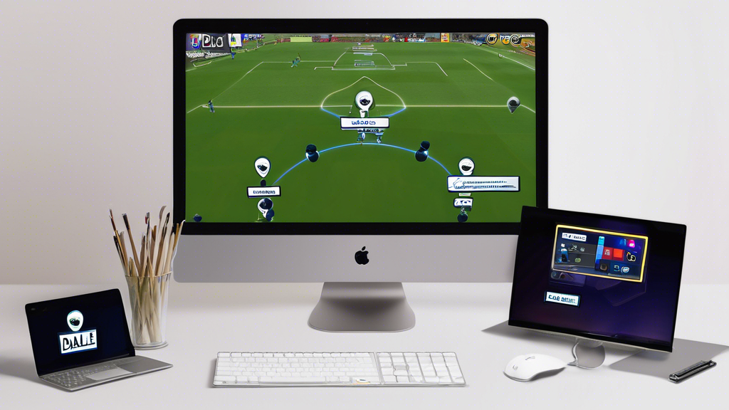 Create an image prompt for DALL-E:

An easy-to-follow step-by-step guide on a computer screen showing how to access and use Viper Play Soccer en Vivo. The screen displays login instructions, a well-organized menu of live soccer matches, and user-friendly settings for optimal streaming quality. Surrounding the computer are various modern tech gadgets like smartphones, tablets, and headphones, emphasizing technical requirements. In the background, there is a cozy living room where a person is happily adjusting their screen, ready to enjoy live soccer streaming. The scene is vibrant and inviting, reflecting the ease of access and use of Viper Play Soccer en Vivo. Keyword: Viper Play Soccer en Vivo.
