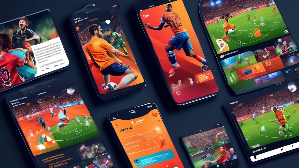 Create an image capturing a vibrant collage of enthusiastic sports fans from diverse backgrounds, all sharing their exhilaration while watching a soccer game on various devices using 