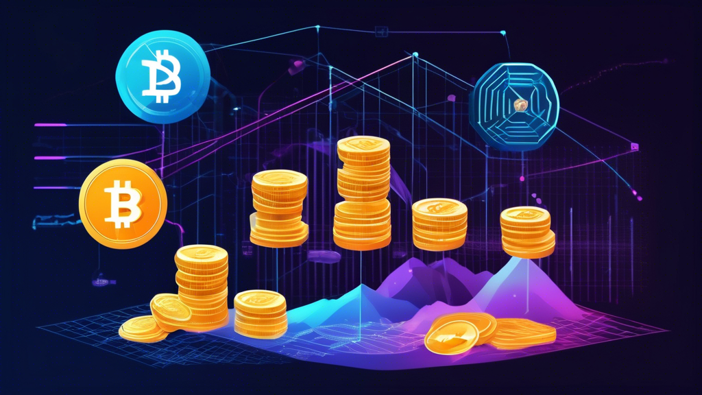 Prompt for DALL-E: Create an image illustrating the concept of investing in the AMP Crypto Project, focusing on opportunities and risks. The image should feature a balance scale, with one side showing stacks of coins representing investment potential and growth opportunities, and the other side depicting caution signs and hazard symbols representing risks. In the background, utilize elements like market trend graphs and digital blockchain imagery to emphasize the financial and technological aspects of the AMP Crypto Project.