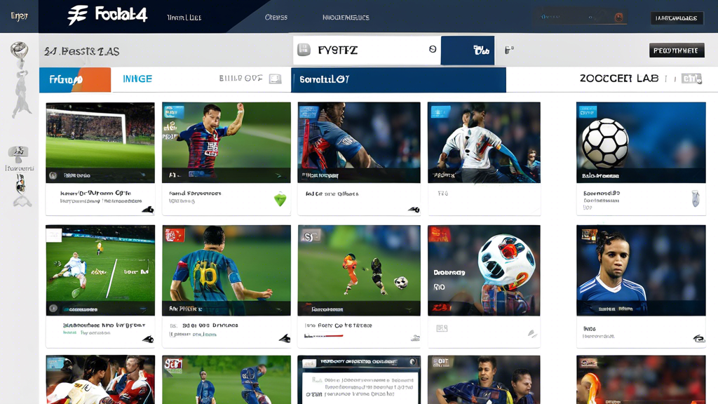 Create an image that showcases the key features and functionalities of Futbol 24, a popular and indispensable tool for soccer fans. Include elements like live real-time updates, coverage of national and international leagues and tournaments, customizable options to follow favorite teams and players, and user reviews or testimonials. The design should be sleek and modern, capturing the dynamic and interactive nature of the application. Highlight keywords and icons related to news notifications, match scores, team logos, and star players to convey a comprehensive and engaging user experience.