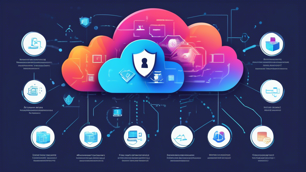 A detailed illustration of Prisma Cloud strengthening cloud security, featuring automated threat detection and proactive monitoring. The image highlights integrated security and compliance frameworks, showcasing how Prisma Cloud supports regulatory requirements. Also include visuals representing advanced threat detection and response techniques. Elements like servers, cloud icons, shields, and compliance checkmarks can be included to emphasize security and compliance aspects.