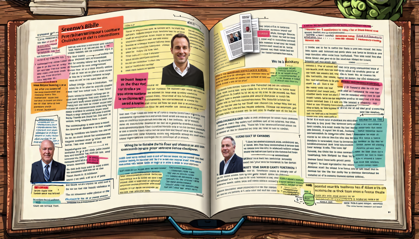 Create an image that showcases the key features and benefits of The Screenwriter
