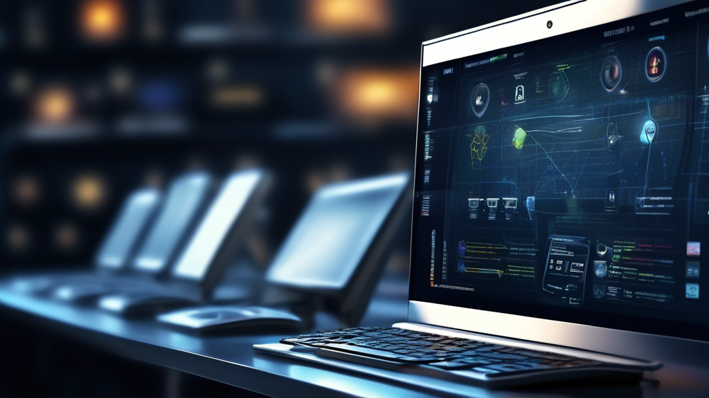 Create an image that showcases the enhanced browsing experience provided by SmartDNSProxy.com servers. The scene should depict a sleek, modern computer interface displaying increased speed and access to geo-restricted content. Include visual elements like a comparison chart illustrating superior performance metrics against other DNS services. Surround the main computer screen with smaller icons or thumbnails representing various devices like smartphones, tablets, and streaming gadgets (Roku, Apple TV). Emphasize the theme of improvement and efficiency.