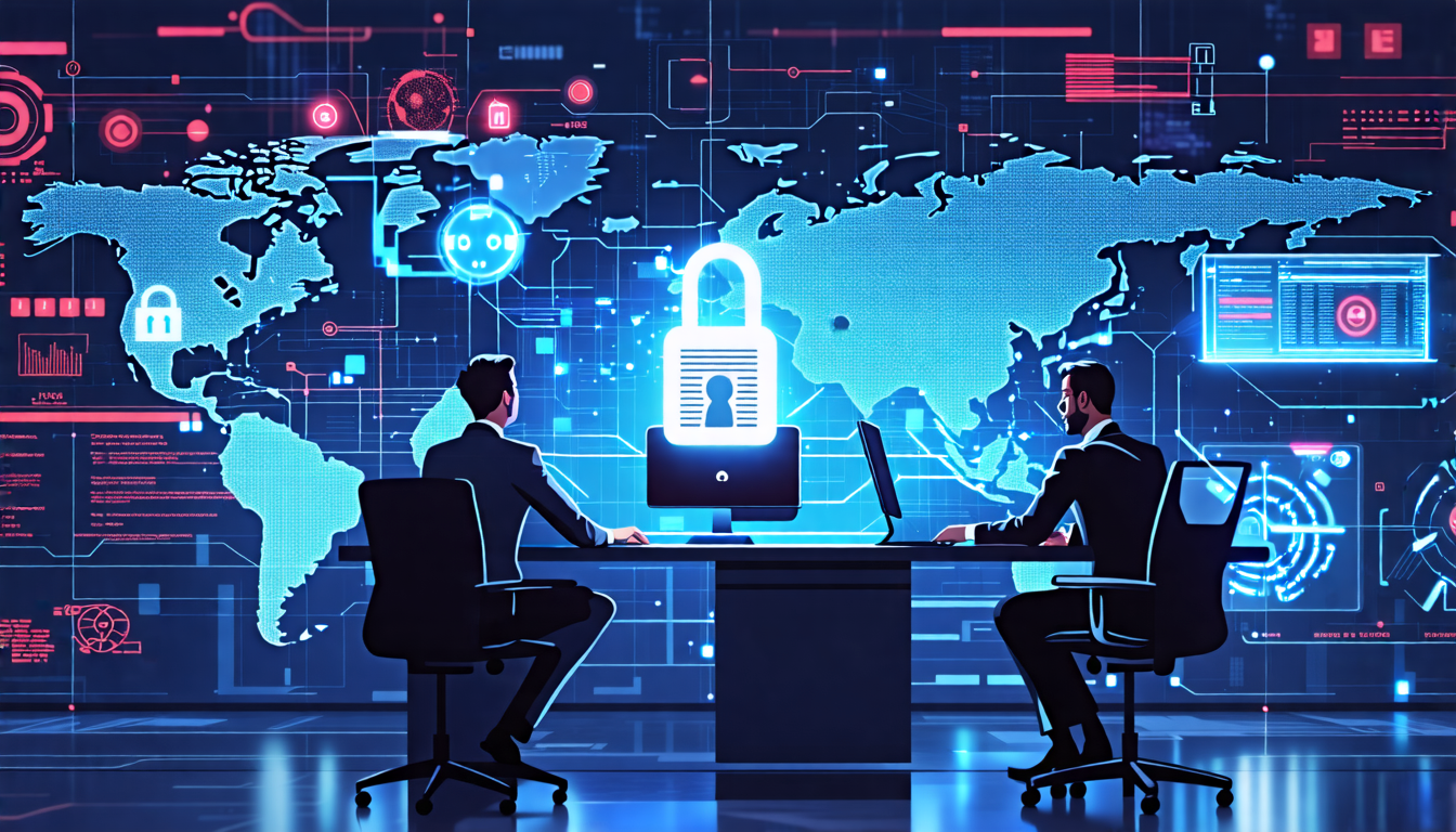 Prompt for DALL-E:

An image depicting the future of screenwriting through the lens of NFTs, highlighting both challenges and potential prospects. The scene should include a futuristic movie script hologram being protected by digital padlocks, symbolizing security and legal intricacies. To the side, futuristic judges or lawyers discussing aspects of digital rights, while a screenwriter sits at a high-tech desk with multiple holographic screens, envisioning the future. In the background, a digital roadmap showcases milestones and predicted trends, including emerging tech and new avenues in NFTs intersecting with screenwriting.
