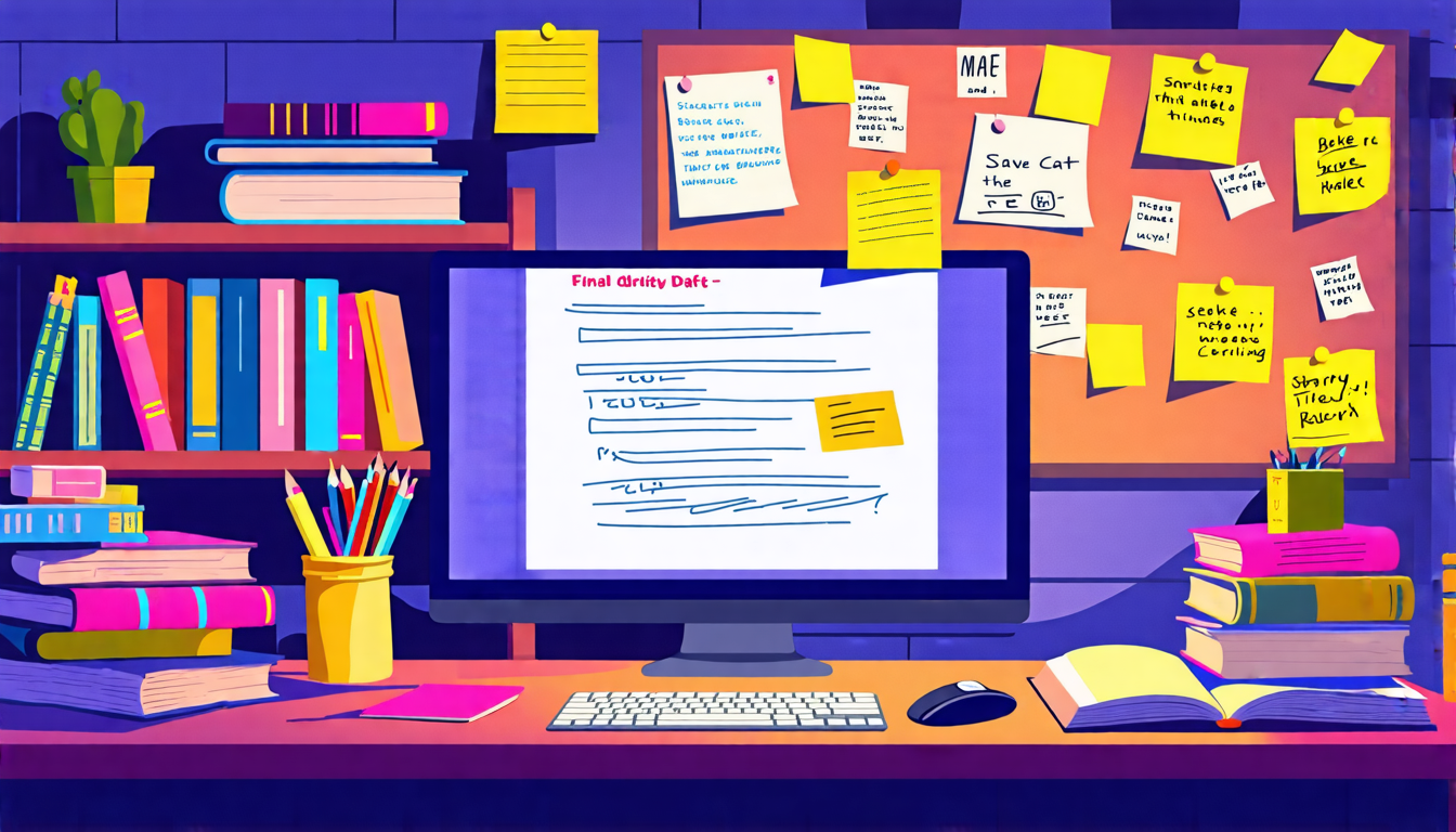 Create an image showcasing an aspiring scriptwriter