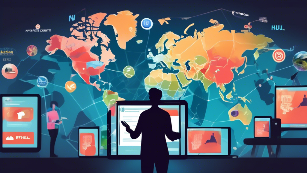 Create an image that illustrates the power of a free Smart DNS service in unlocking geo-restricted content. The image should feature a person holding a tablet, smartphone, and a smart TV in the background, each device displaying popular streaming services like Netflix, Hulu, and BBC iPlayer. The backdrop could include a globe with highlighted regions to depict worldwide access. This visually demonstrates how a Smart DNS service enables users to access content on various platforms regardless of geographical location.