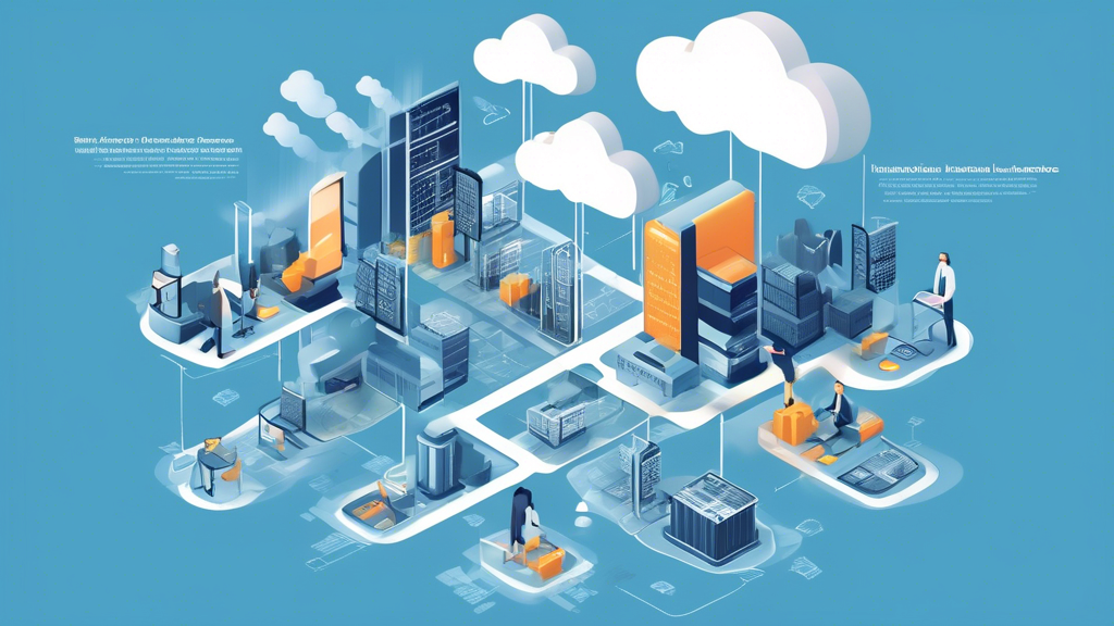 Create an image showcasing the economic benefits of Infrastructure-as-a-Service (IaaS) for businesses. Depict a scene where a business environment transitions from physical servers to a cloud infrastructure. Highlight cost-efficiency and budget optimization by illustrating flexible billing models, reduced maintenance, and operational costs. Use visual elements such as cloud icons, currency symbols, graphs showing cost reduction, and happy business professionals working efficiently. Make it modern and professional to convey the advantages compellingly.