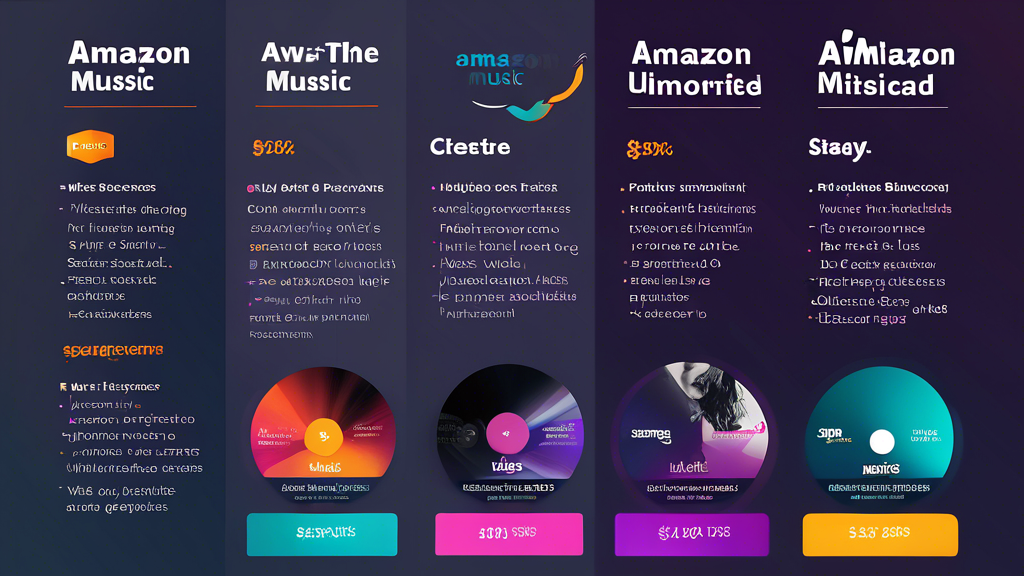 Create a captivating infographic that visually represents the pricing and offers of the Amazon Music Unlimited individual plan. Highlight the current price structure, different payment options, seasonal discounts, and how the value compares to competing music streaming services. Use vibrant colors, clear icons, and easy-to-read text to make the information accessible and engaging for viewers.