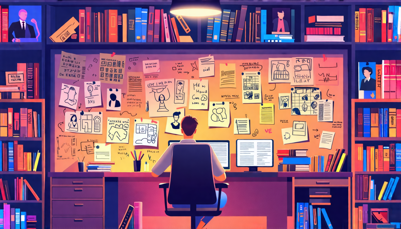 Create an image depicting a writer