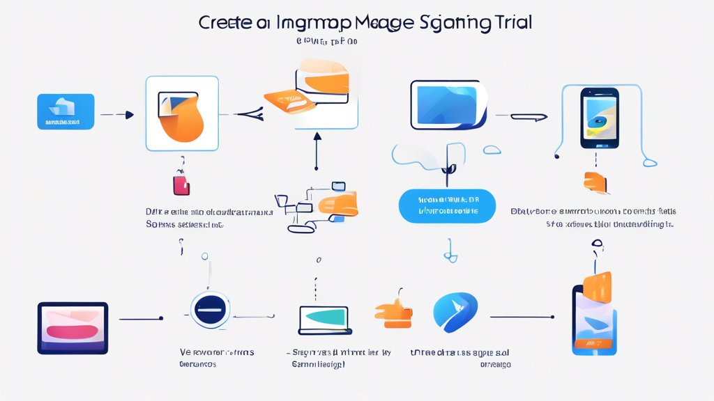 Prompt for DALL-E: Create an image illustrating a step-by-step guide for signing up and setting up a free Smart DNS trial on various devices. The visual should include clear instructions with icons representing different devices like a laptop, smartphone, and smart TV. Include symbols for easy navigation, such as arrows to signify the procedure flow, and a checklist to emphasize key actions to maximize the trial period. Incorporate subtle background elements that suggest common configuration errors to avoid, such as crossed-out symbols or warning signs, providing a comprehensive visual tutorial.