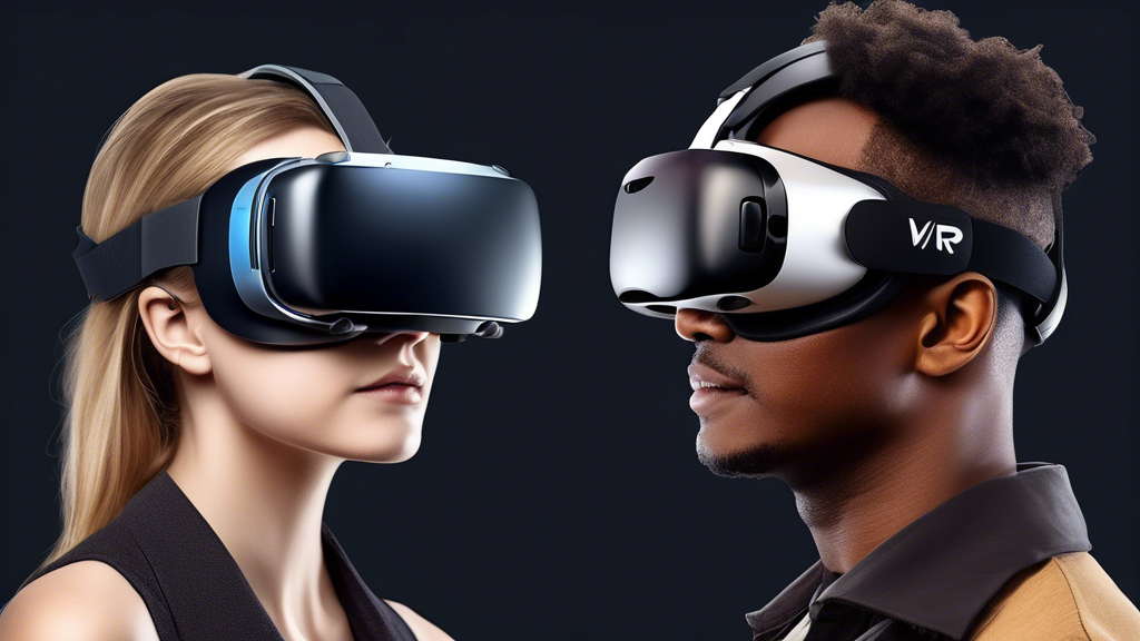 Create an image showcasing a comparison chart of the top VR goggles on the market. The chart should feature detailed illustrations of different VR headset models from leading brands, highlighting their distinctive designs and key features. Include side-by-side specifications such as resolution, field of view, and connectivity options. Add visual elements that indicate user ratings and suitability for different user levels, from beginners to experienced VR enthusiasts. The backdrop should be tech-themed, with subtle digital graphics to emphasize innovation and futuristic appeal.